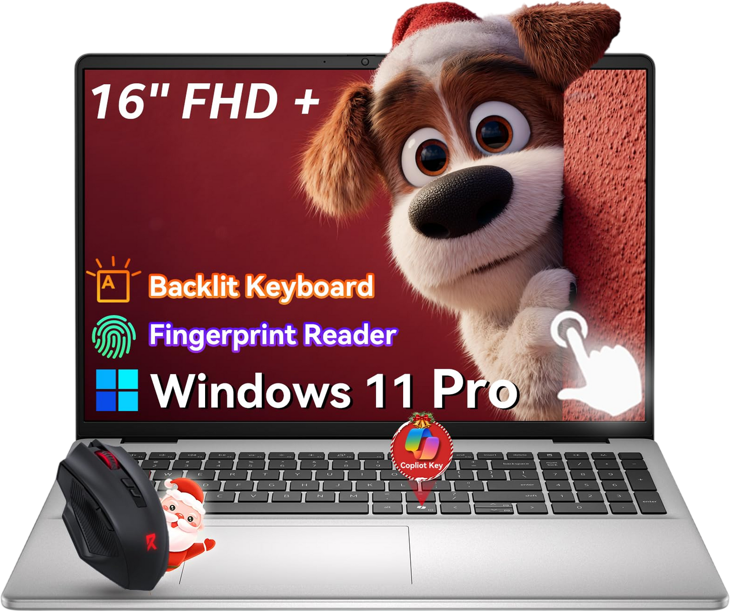 Dell 16 Touchscreen Laptop DC16251, Intel Core 7 150U(up to 5.4 GHz), 32GB DDR5, 1TB SSD, 16:10 2K（1920 x 1200 300 Nits Display, Win 11 Pro, Copilot Key, Fingerprint & Backlit KB