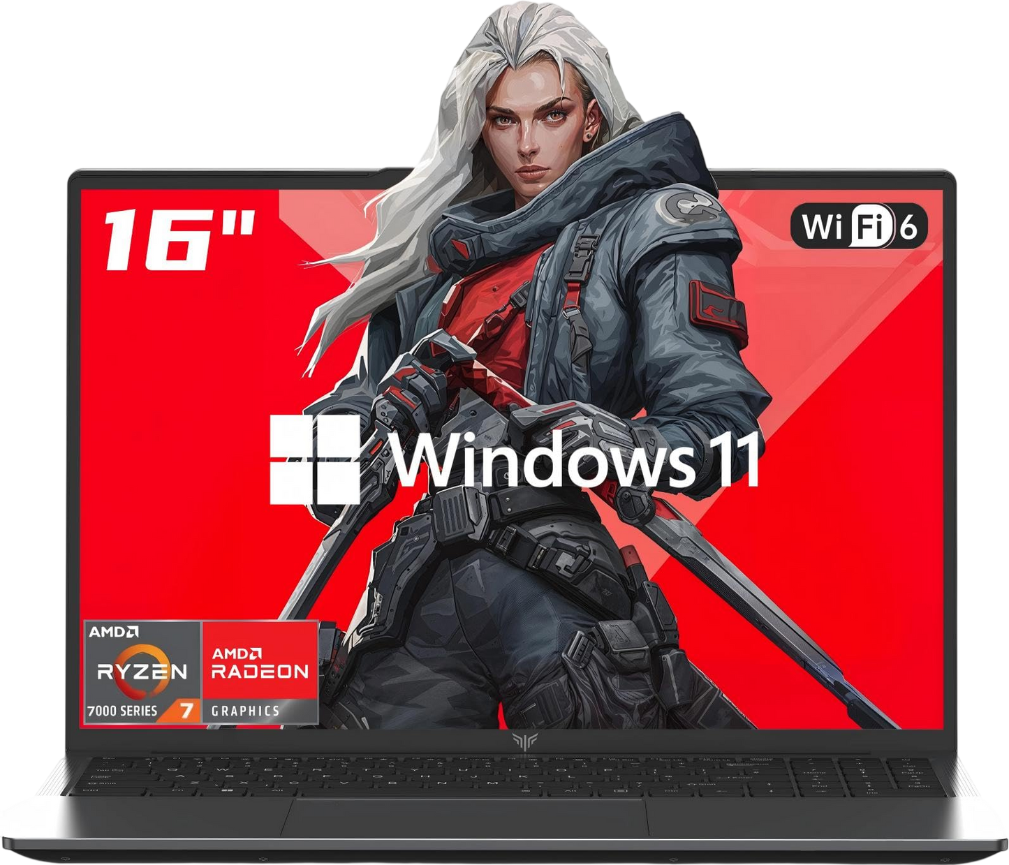 MALLRACE 2026 AMD Gaming Laptop, 16 inch Laptop Computer with AMD Ryzen 7 7730U Series(8C/16T, Up to 4.5GHz), 16GB RAM 512GB NVMe SSD Laptop, AMD Radeon Graphics, WiFi-6, Backlit KB, HDMI