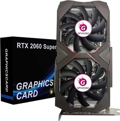 GPVHOSO RTX 2060 8GB Super Graphics Card 256Bit GDDR6 Video Card with Ray Tracing, Dual Fans, PCI Express x 16 3.0 HDMI Display Port DVI, Supports Up to 8K for PC Gaming Office Creative Work