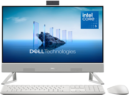 Dell 24 All-in-One Desktop ec24250-23.8-inch FHD Touch Display, Intel Core 5 Processor 120U, Intel Graphics, 16GB DDR5 RAM, 512GB SSD, Windows 11 Home, Onsite Service+6 Months Retail Migrate - White