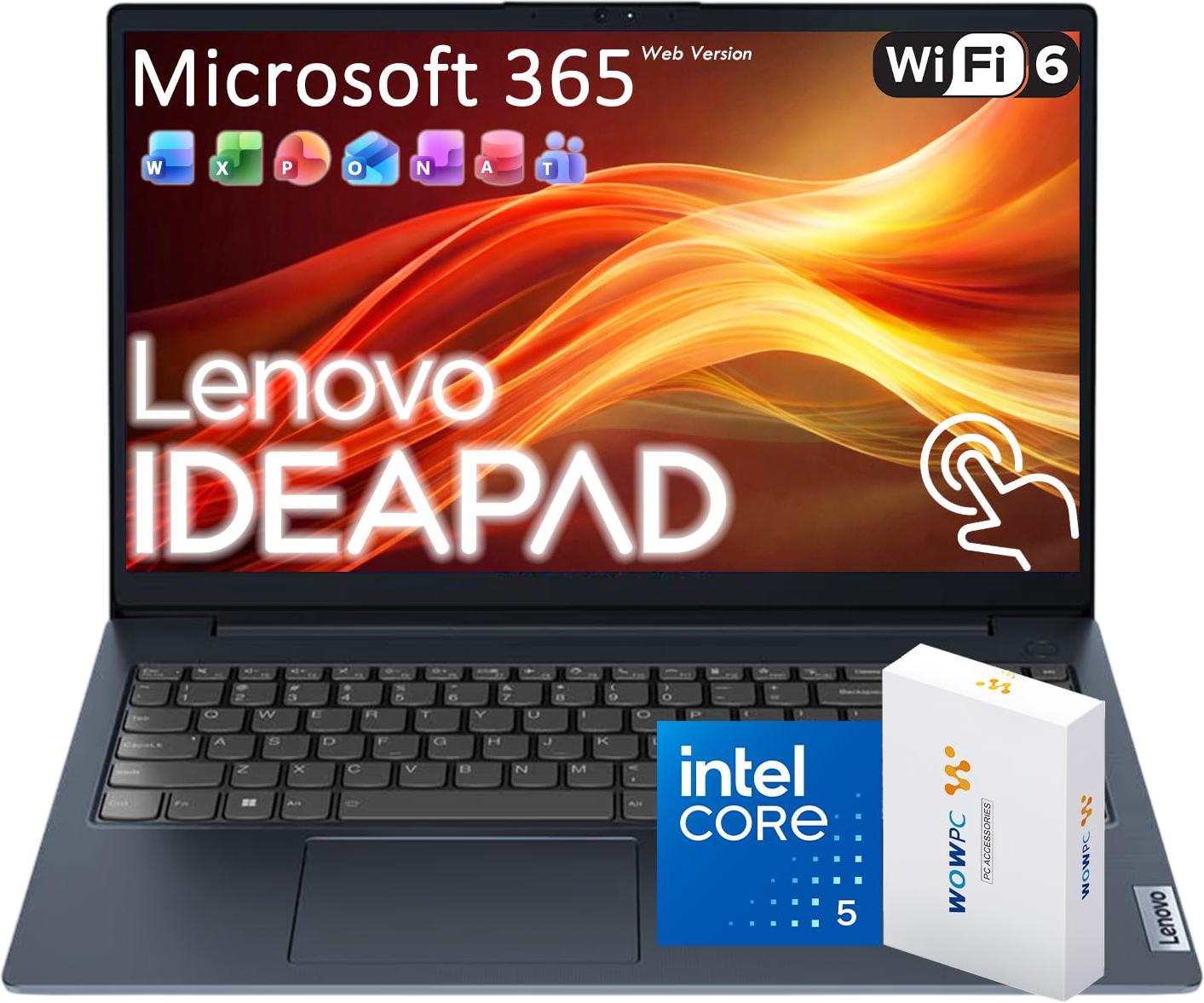 Lenovo 15.6" FHD Touchscreen Laptop w/MS Office 365 for The Web, 13th Gen Intel 10-Core i5-1335U(Beats i7-1255U), 8GB RAM, 756GB Storage(256GB SSD+500GB External Drive), Windows 11, WOWPC, No Mouse