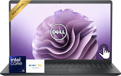 Dell 15.6" FHD Touchscreen Laptop • Intel Core i5-1334U • 8GB RAM • 256GB PCIe SSD • SD Card Reader • Long Battery Life • Wi-Fi 6 • Windows 11 • for Study & Work • WOWPC Recovery USB