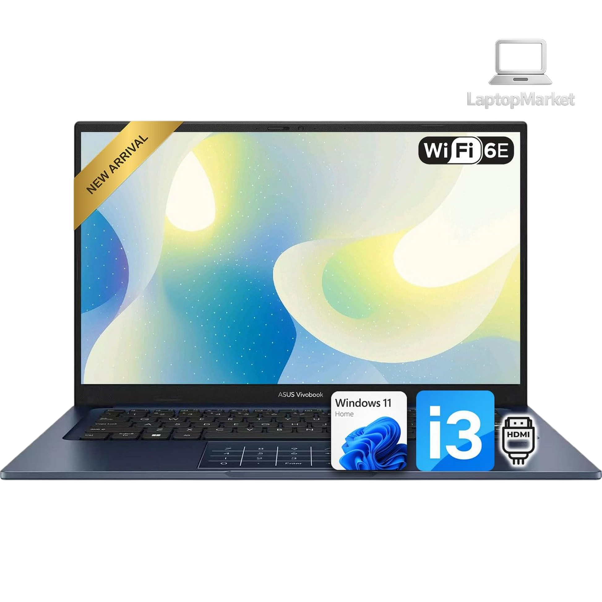 Customized ASUS Vivobook 14 FHD Laptop | Intel 13th Core i3, Up to 4.5GHz | 8/12/16/24/40GB DDR4 RAM | 256GB/512GB/1TB/2TB/4TB PCIe SSD | Win 11 | Wi-Fi 6E | HDMI | NumberPad | Thin & Light
