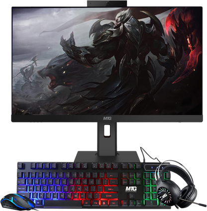 Gaming All in one PC 24 Inch FHD Touchscreen, MTG Yama, Intel Core i5 10th Gen, 16GB RAM, 240GB NVME / 1TB SSD, AMD RX 550 4GB DDR5 Graphics, Webcam, RGB Combo, Windows 11 Home