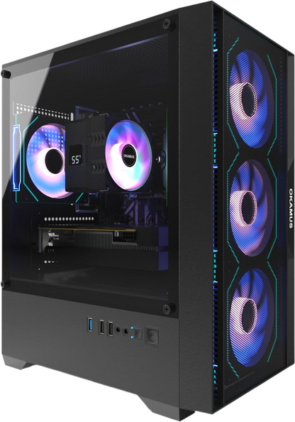 OKAMUS Gaming PC, i7 CPU, GTX 1660 Super 6GB Graphics, 512 GB M.2, 16 GB RAM Pre-Built Computer, RGB Fans x 4, Win 11 Home，WiFi 6 + 5.2/5.3, 550W PSU (i7+GTX 1660S+512GB+16GB)