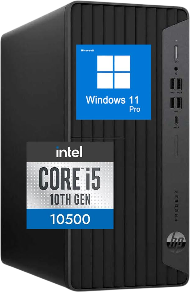 HP ProDesk 600 G6 Tower Desktop Win11 Computer, Intel Core i5-10500 Up to 4.50 GHz, 16GB RAM, 256GB SSD, RGB Keyboard, 4K Support Windows 11 Core i5