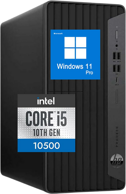 HP ProDesk 600 G6 Tower Desktop Win11 Computer, Intel Core i5-10500 Up to 4.50 GHz, 16GB RAM, 256GB SSD, RGB Keyboard, 4K Support Windows 11 Core i5
