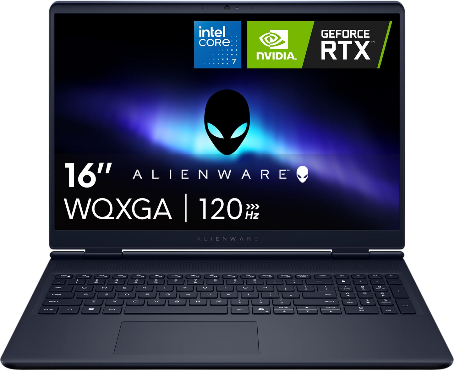 Alienware 16 Aurora Gaming Laptop AC16250-16" WQXGA 120Hz Display, Intel Core 7-240H Processor, 16GB DDR5 RAM, 1TB SSD, NVIDIA GeForce RTX 5050 8GB Graphics, Windows 11 Home, Onsite Service - Blue