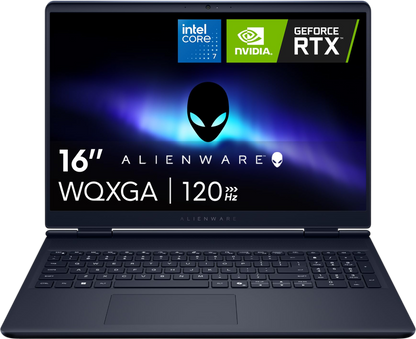 Alienware 16 Aurora Gaming Laptop AC16250-16" WQXGA 120Hz Display, Intel Core 7-240H Processor, 16GB DDR5 RAM, 1TB SSD, NVIDIA GeForce RTX 5050 8GB Graphics, Windows 11 Home, Onsite Service - Blue