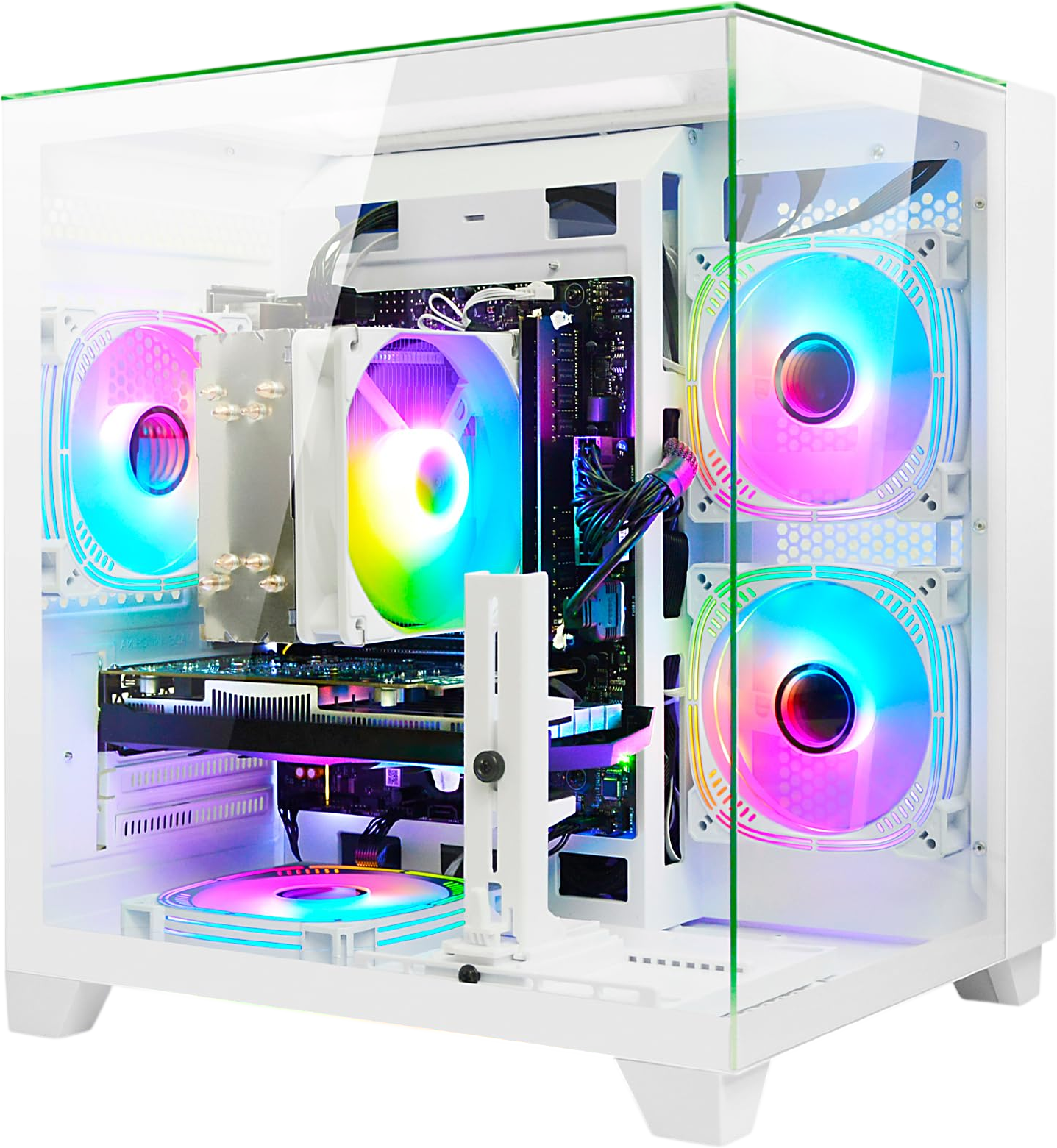 LXZ Gaming PC Desktop Computer, Core i5-14400F, GeForce RTX 5060 8GB, 32GB DDR5 RAM, 1TB SSD, WiFi 6, 650W PSU, Black Tower Prebuilt PC