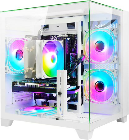 LXZ Gaming PC Desktop Computer, Core i5-14400F, GeForce RTX 5060 8GB, 32GB DDR5 RAM, 1TB SSD, WiFi 6, 650W PSU, Black Tower Prebuilt PC