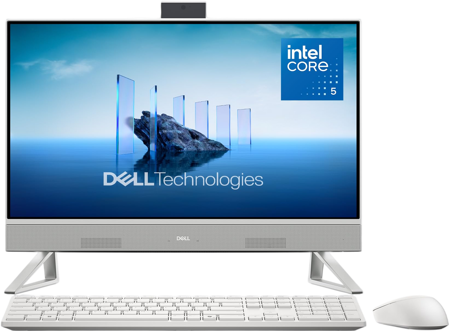 Dell 24 All-in-One Desktop ec24250-23.8-inch FHD Touch Display, Intel Core 5 Processor 120U, Intel Graphics, 16GB DDR5 RAM, 512GB SSD, Windows 11 Home, Onsite Service+6 Months Retail Migrate - White