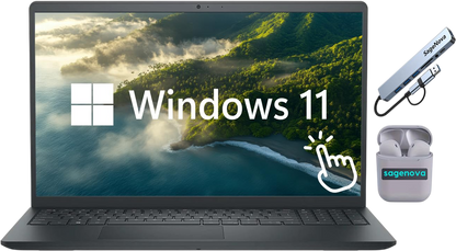 NEW Dell Inspiron Touchscreen Laptop, 15.6" Business & Student Laptop Computer, Windows 11 Home 16GB RAM 1TB Storage (512GB SSD+512GB Docking Station Set), AMD Ryzen 7 7730U, SageNova Earphones, Black